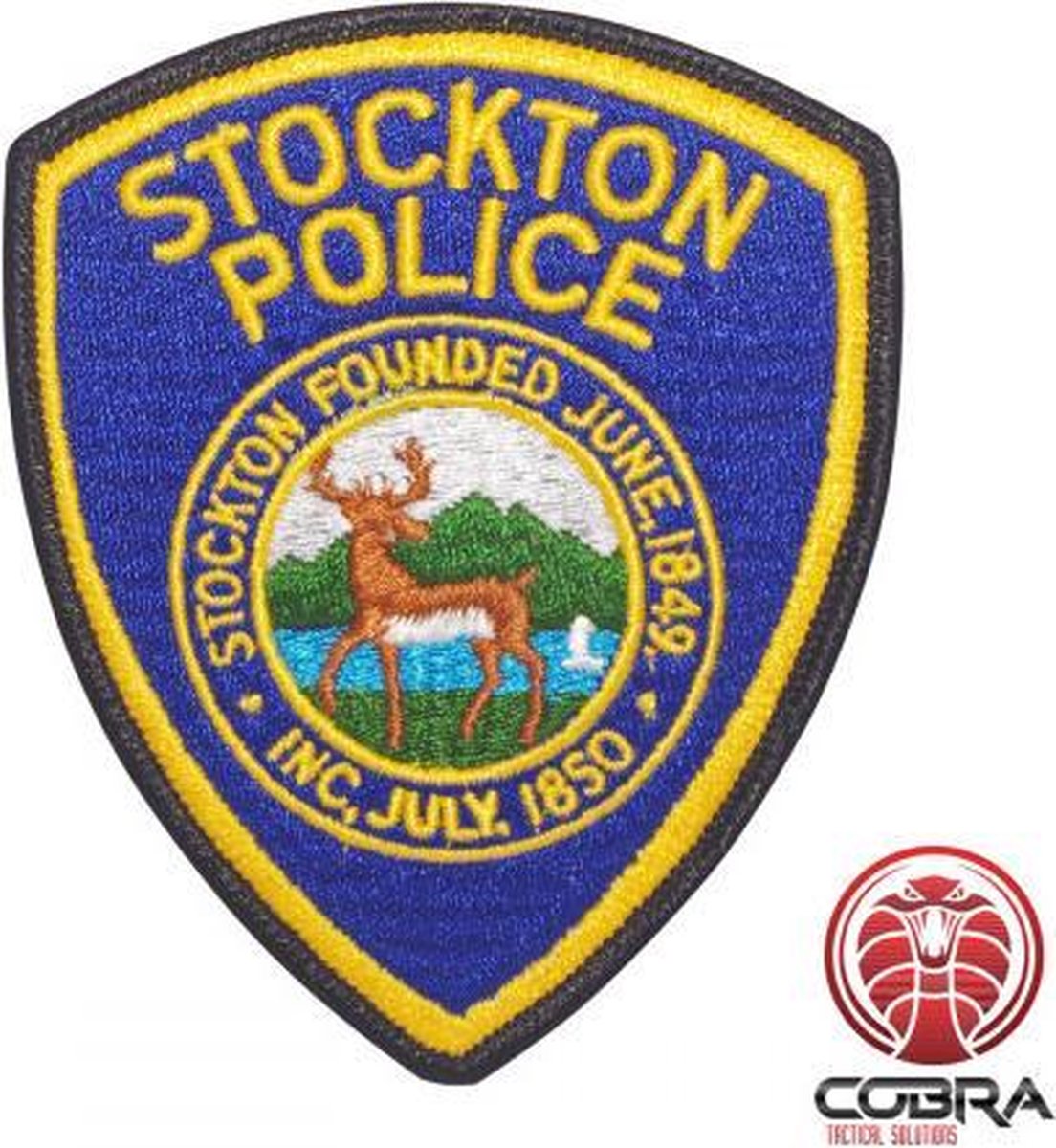 Stockton Police Dear geborduurde patch embleem | Strijkpatch embleemes | Military Airsoft